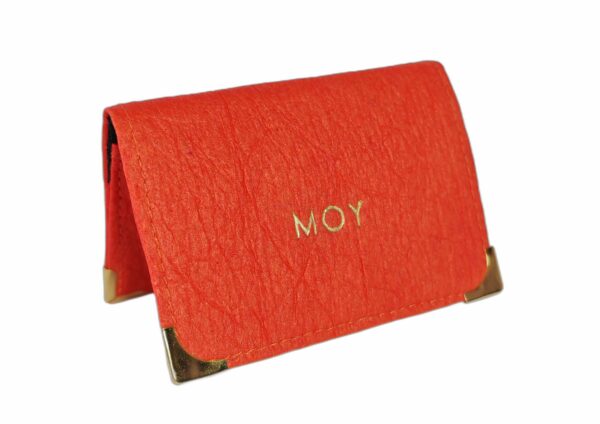 Porte-Cartes Livret paprika en fibre d’ananas Piñatex
